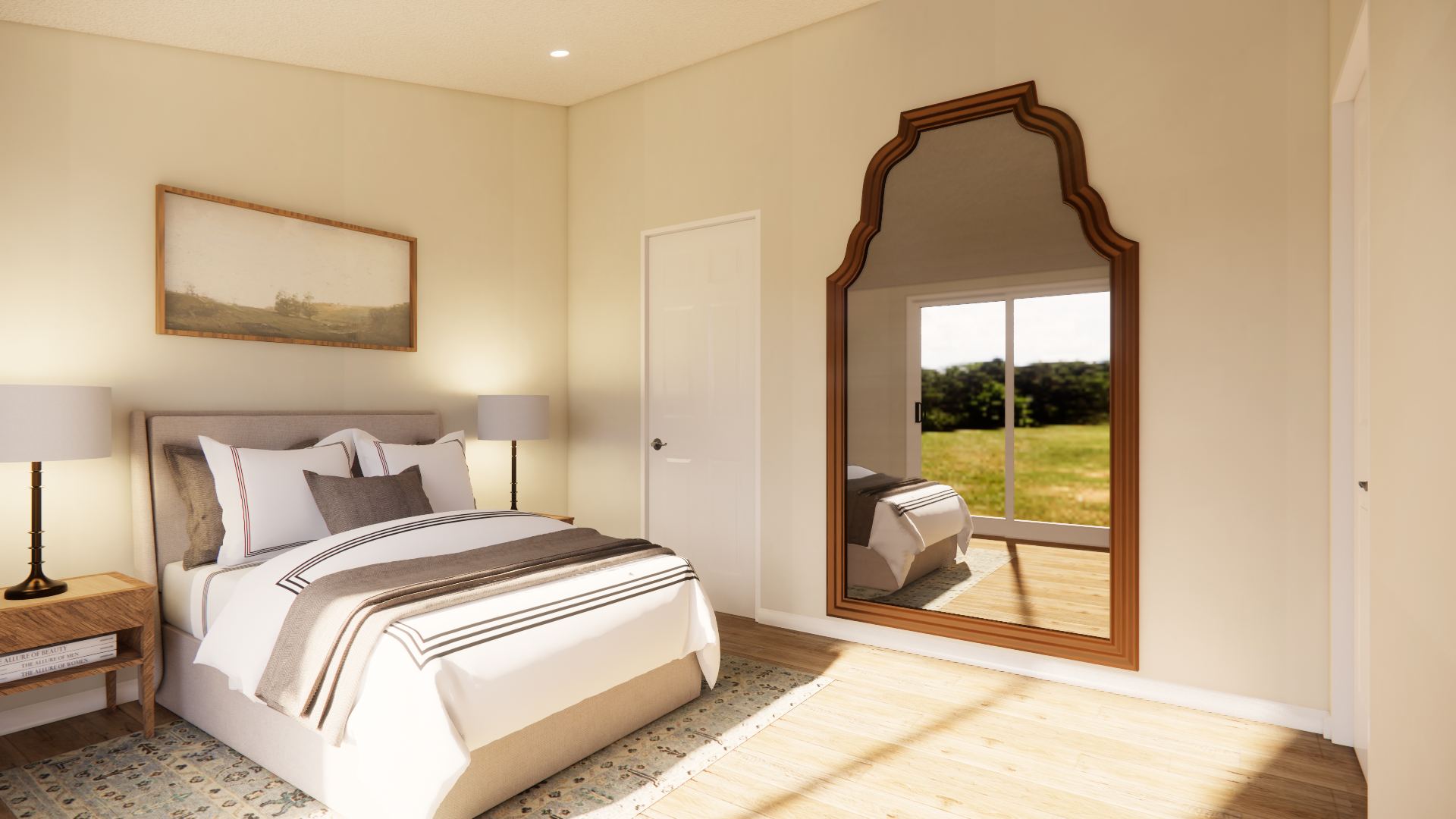 C 1050 Homeplex Prefab homes California Adu California Bedroom- european oak1