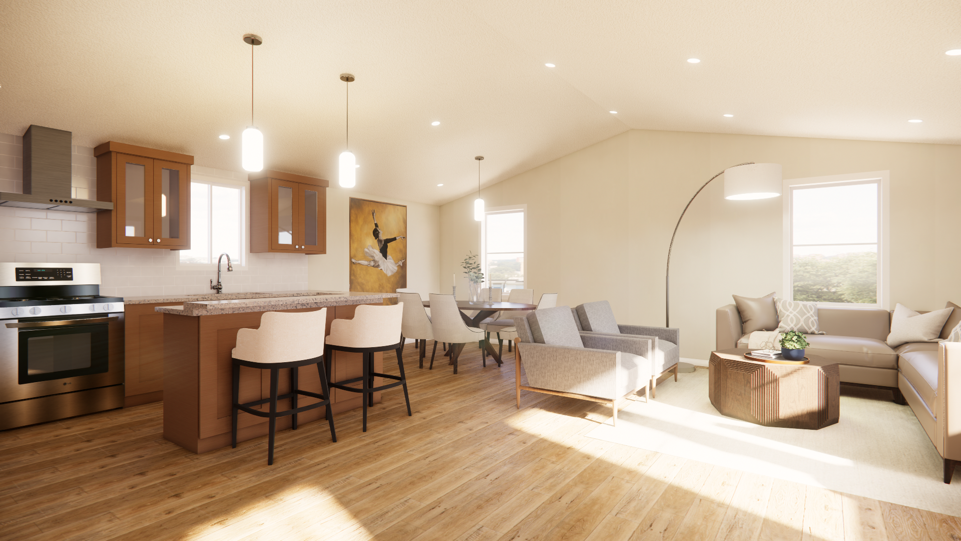 C 1250 Homeplex Prefab homes California Adu California corner new lance -lucia quartz-european oak