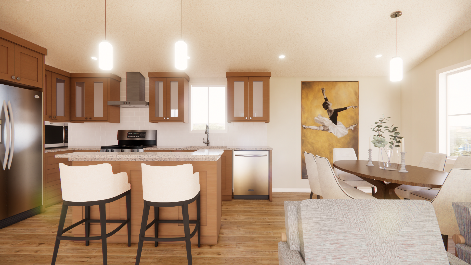 C 1250 Homeplex Prefab homes California Adu California kitchen new lance -lucia quartz-european oak