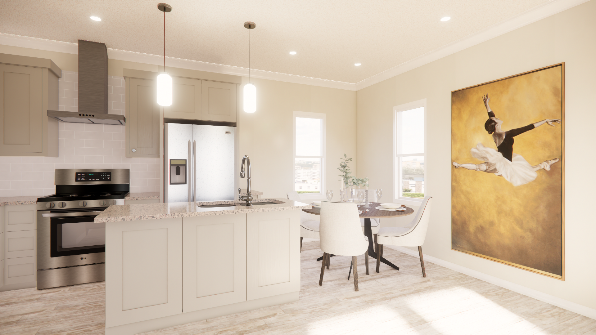 C 800 Homeplex Prefab homes california Adu California kitchen grey - lucia quartz - barn wood