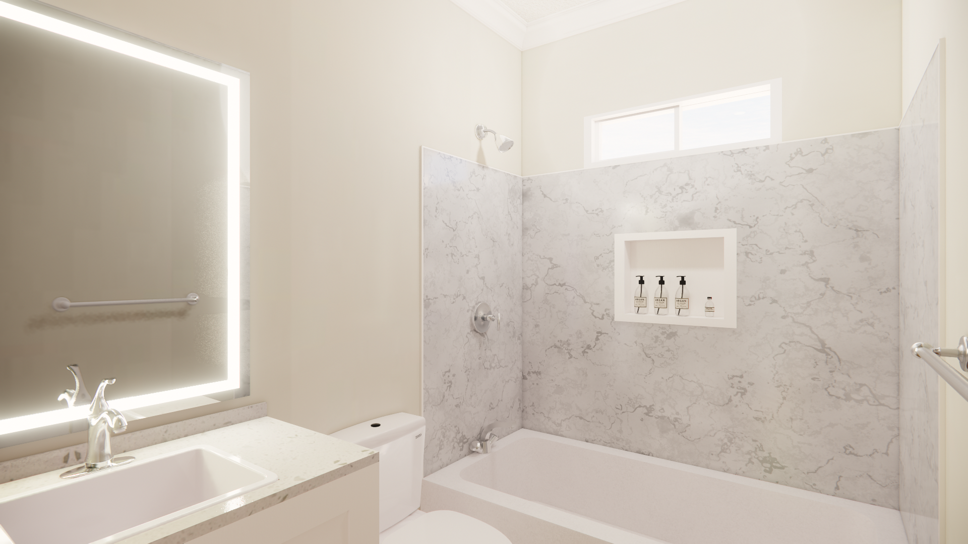 C 805 Homeplex Prefab homes California Adu California Bathroom white carrara