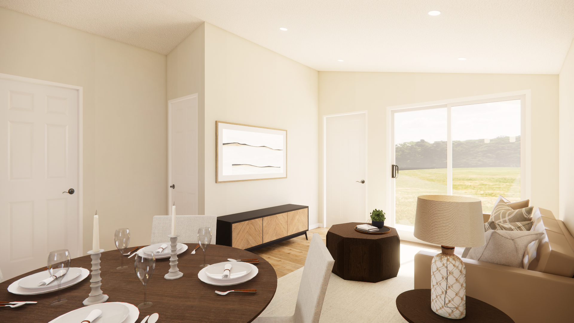 C 805 Homeplex Prefab homes California Adu California living room - europrean oak