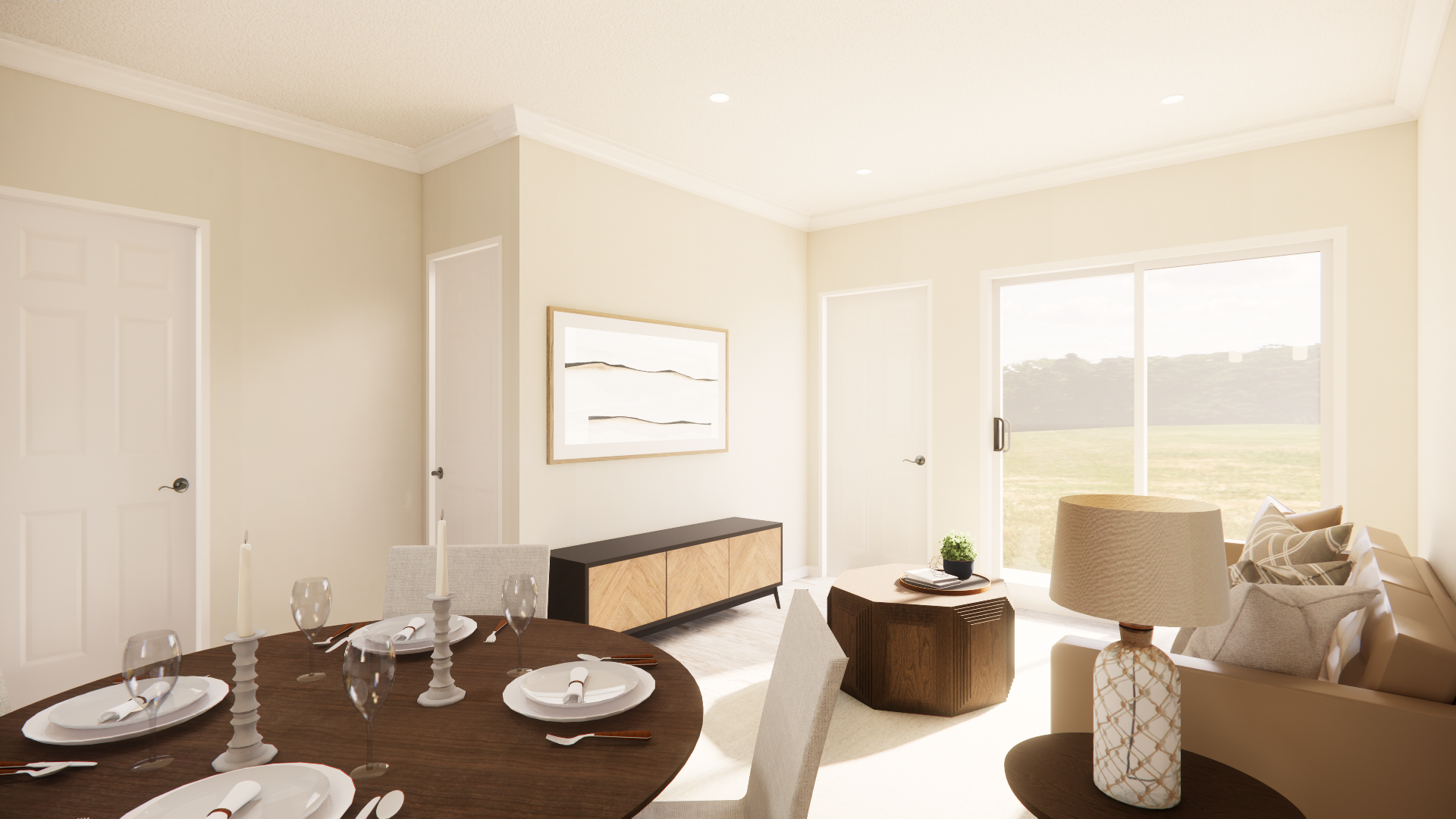 C 805 Homeplex Prefab homes California Adu California living room - stanton quartz - barn wood