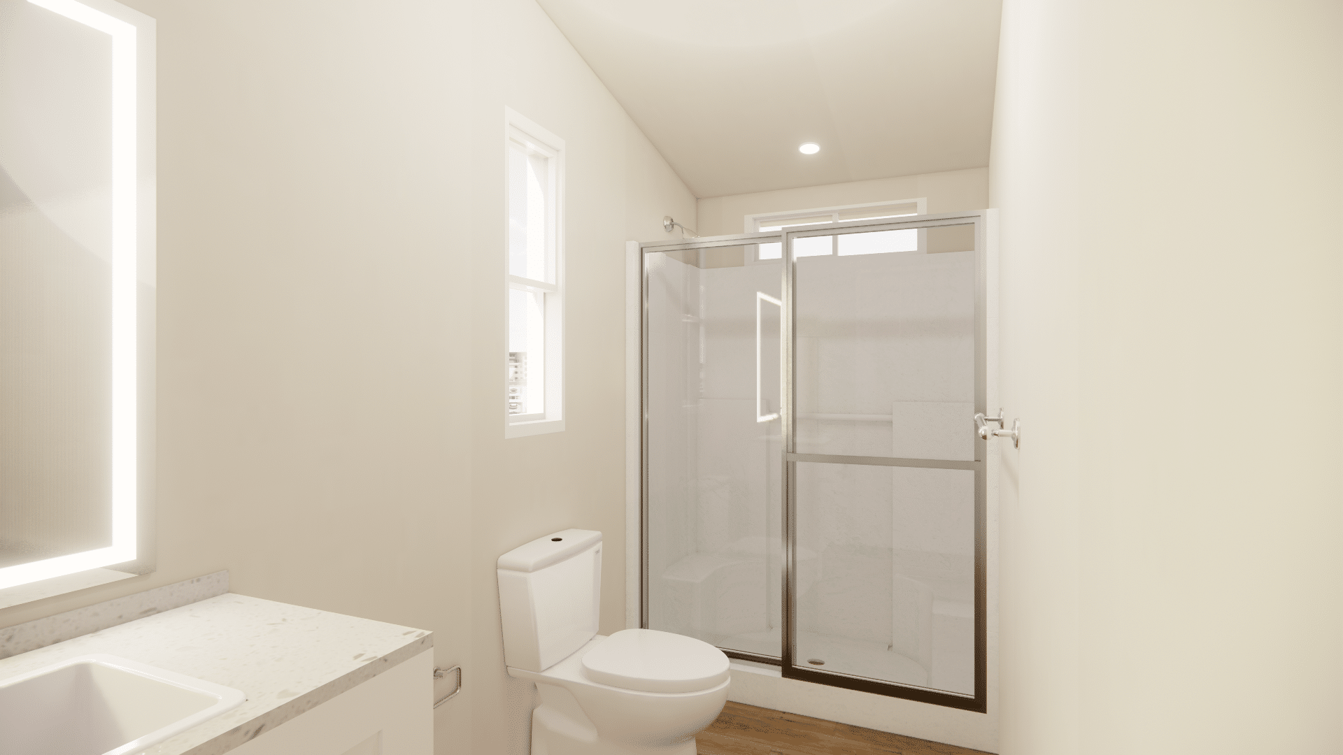 C 810 Homeplex Prefab homes California Adu California Bathroom stall shower - european oak