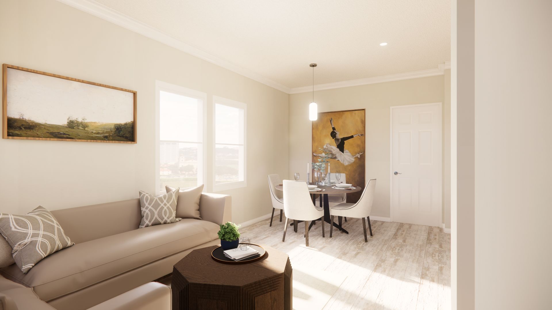 C 810 Homeplex Prefab homes California Adu California living room - barn wood
