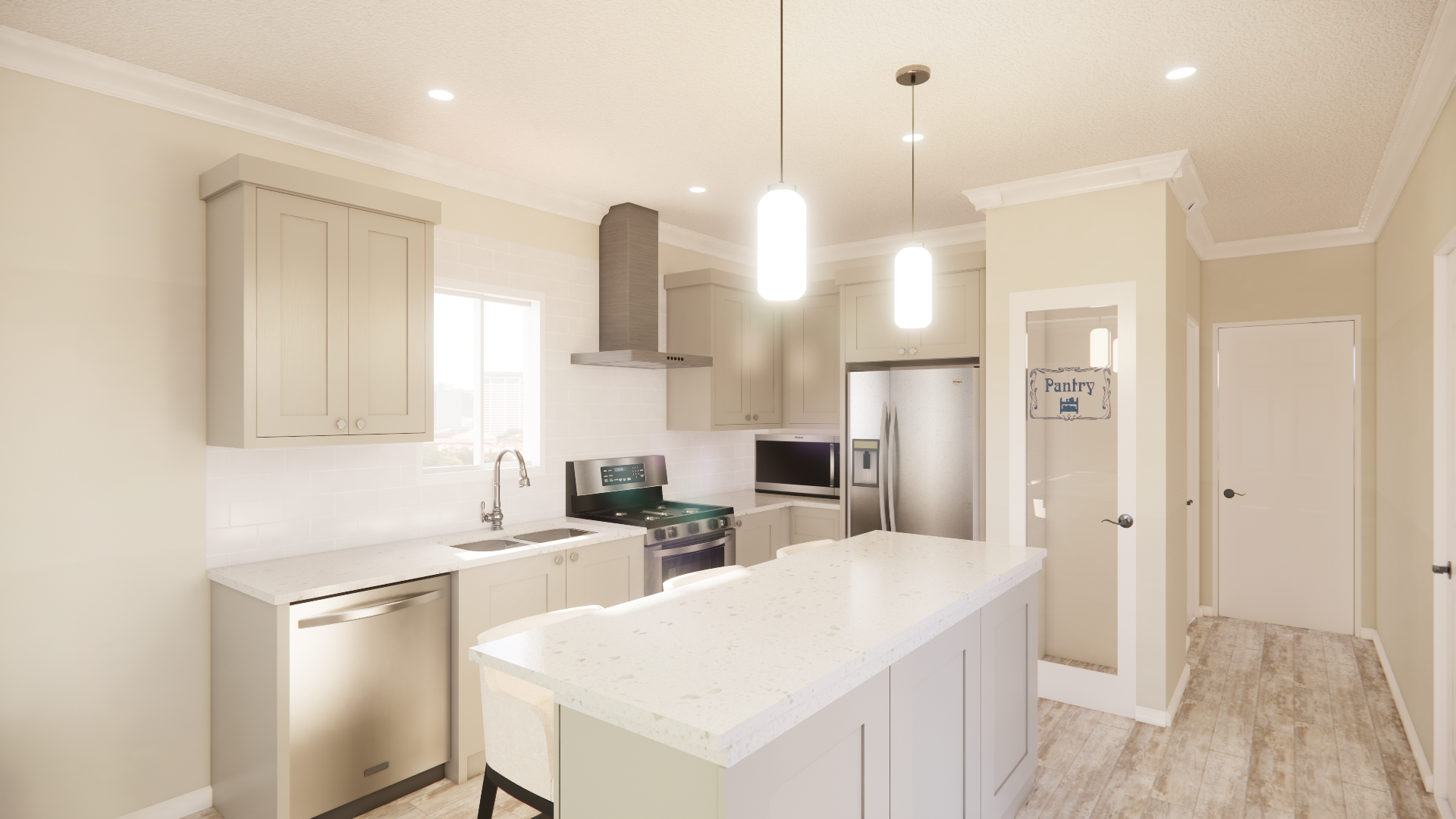 C 880 Homeplex Prefab homes California Adu California Kitchen grey-stanton quartz-barn wood